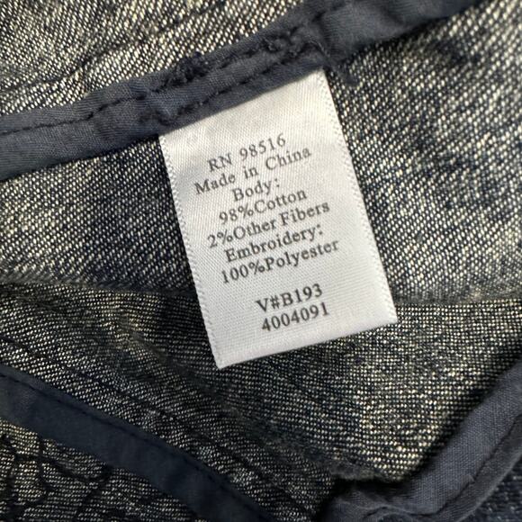 Coldwater Creek Jean Jacket WMNS 12 Dark Wash Denim Button Up Embroidered Pocket - Picture 6 of 7